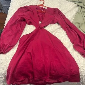 Magenta long sleeve dress